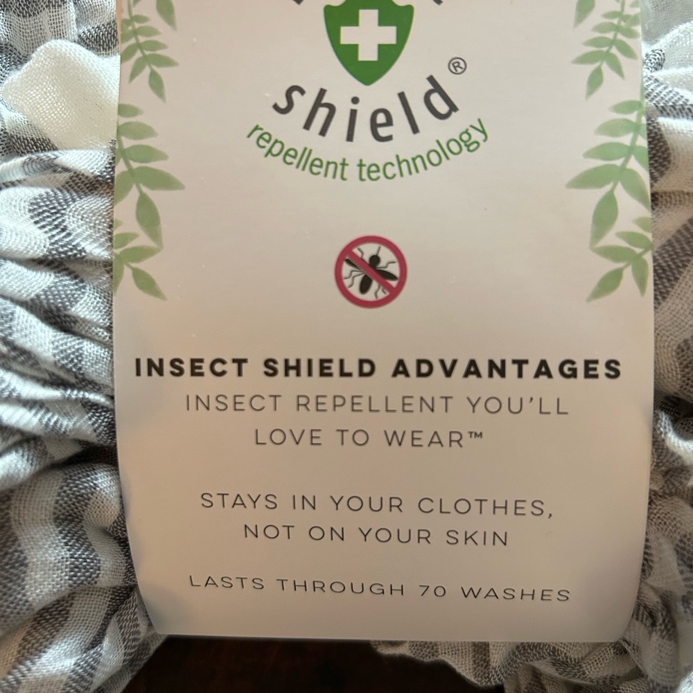 NWT Insect Shield Gray and White Stripe Lightweight Scarf by Hadley Wren - Picture 6 of 7